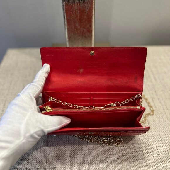 Louis Vuitton Vernis Portefeuille Sarah Wallet Vibrant Red Patent Leather - Picture 7 of 12